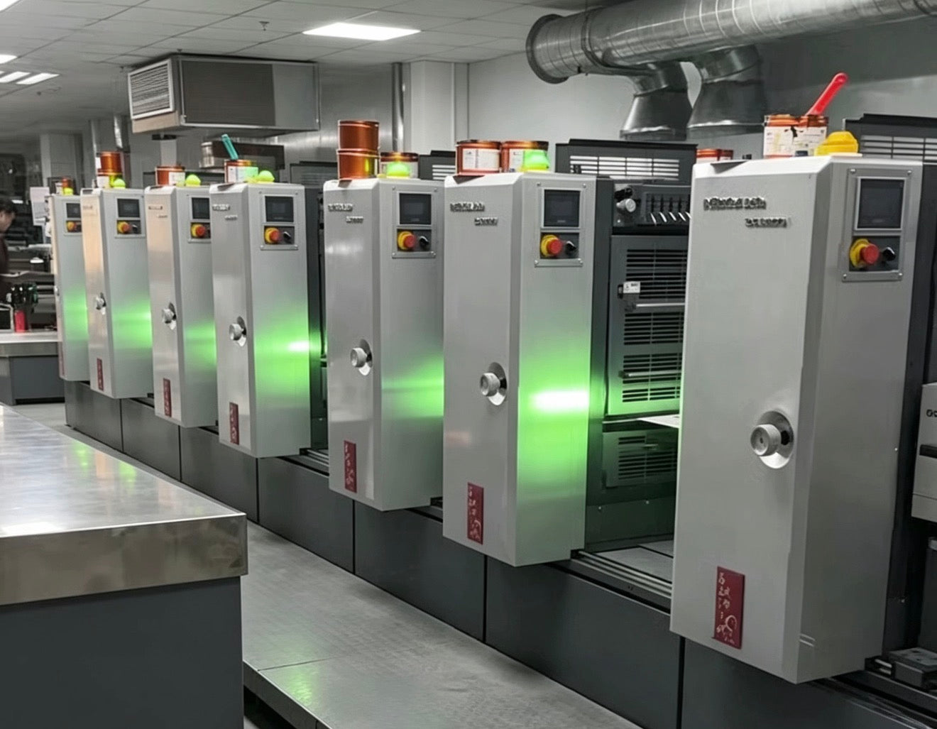 Printing presses in the UNIMEI factory